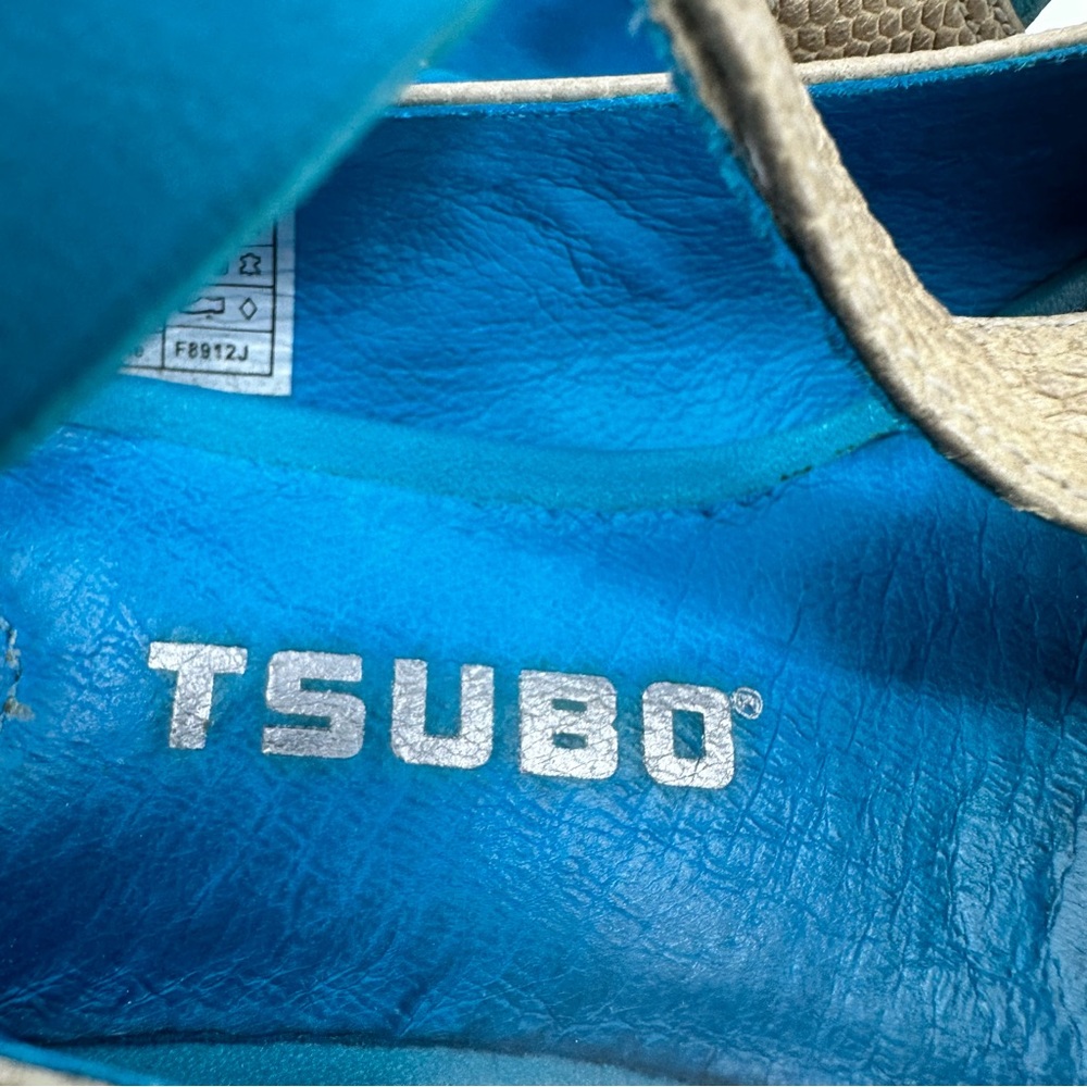 TSUBO Anara Mary Jane Heels Sandals Putty Teal Blue T Strap Heel Womens 8 - Picture 8 of 9